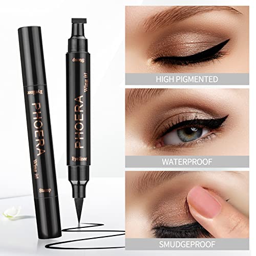Junhe PHOERA Eyeliner Stamp,Winged Eyeliner Stamp,Wing Cat Eye Stamp, Long Lasting Liquid Eye Liner, Waterproof Smudgeproof Makeup,Black Eyeliner Pen Winged Eyeliner Pencil (Wing Eyeliner Stamp) - Image 4