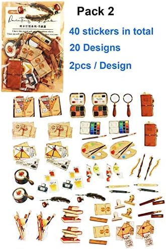 140pcs Cute Scrapbooking Stickers Aesthetic Decorative Junk Journal Supplies Coffee Making, Baking Bread, Painting Mixed Themes 80 Designs Transparent PET Decals for Paper Craft Envelope Planner DIY