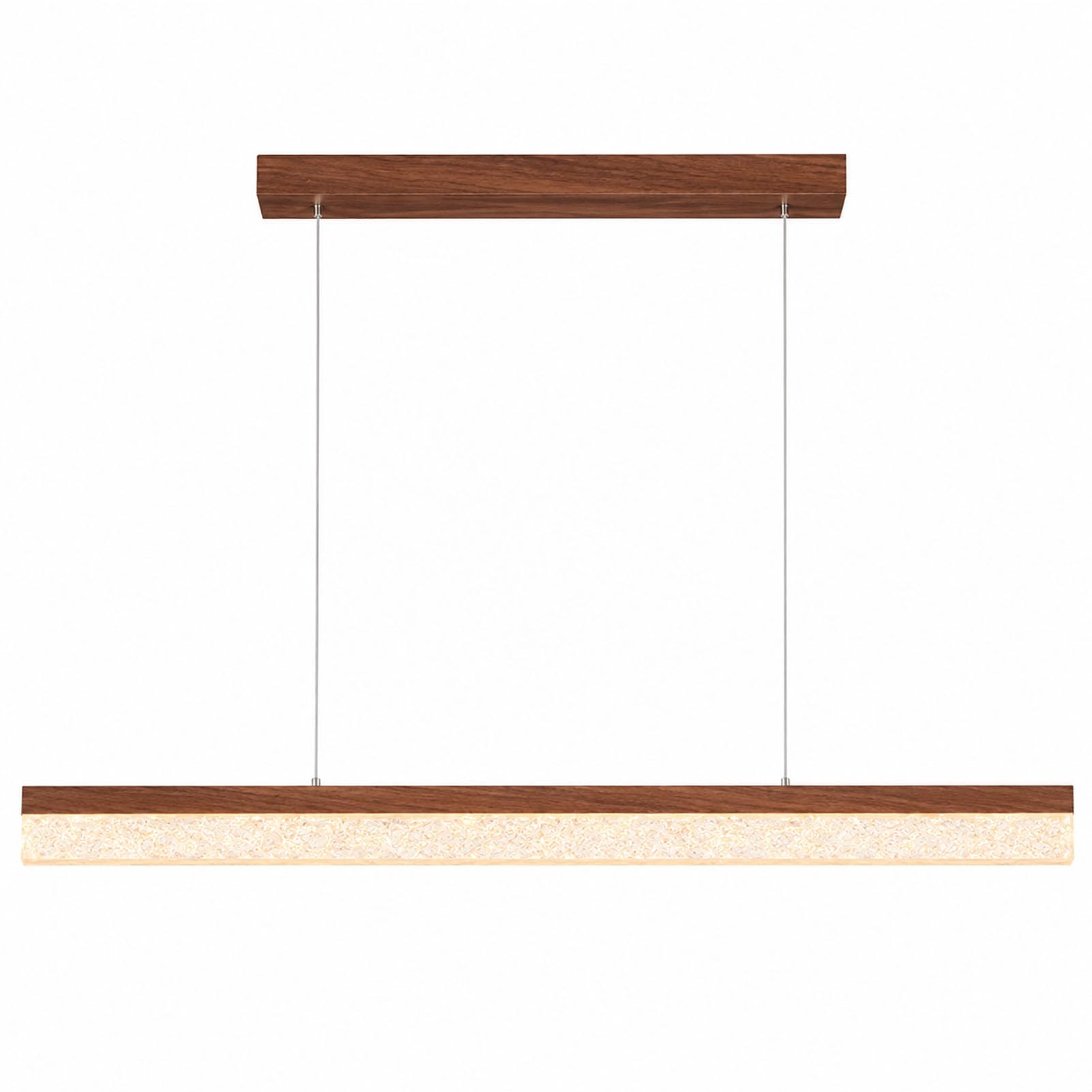Lampadario a Sospensione LED, Lampada Lineare per Tavolo da Pranzo e Isola Cucina, Colore Noce, 3 Temperature 3000K/4000K/6000K, Altezza Regolabile 0–120 cm,120cm
