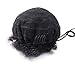 fani Human Hair Afro Puff Ponytail Drawstring Afro Kinky Curly Ponytail Hair Extension African American HairPieces with Clips (Black)