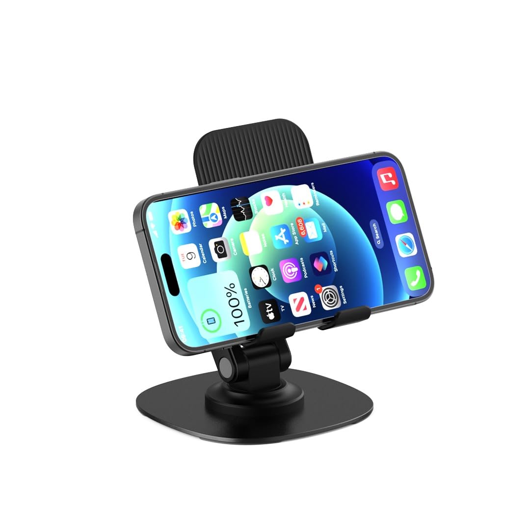 RD G-360 Folding Desktop Phone Stand with 360° Rotation Adjustable & Portable Mobile Holder Anti-Slip Silicone Grip Compatible with All Smartphones & Small Tablets Ideal for Desk, Office & Home Use-image-37