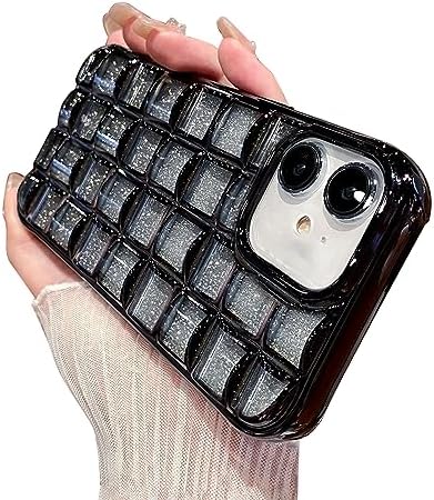Amazon.com: Fycyko Case for iPhone 12/12 Pro Glitter Phone Case 3D Wave ...
