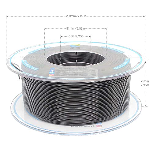 YOUSU PETG 3D Printer Filament 1.75mm, 1kg PLA Filament (2.2lbs) Better Physical Strength and Layer Bonding Performance, Fit Most FDM Printer (PETG Black) – Bild 5