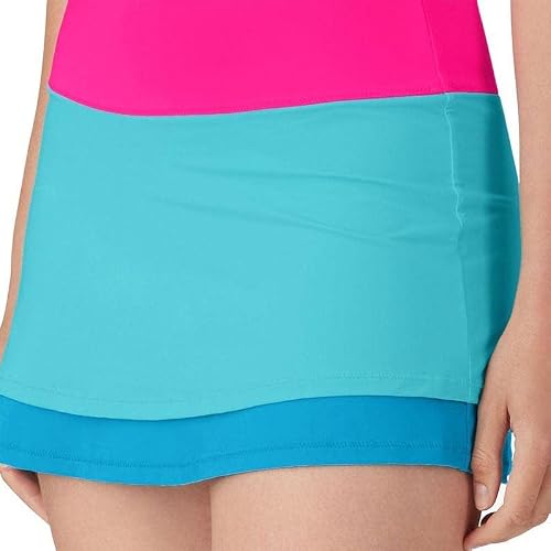 Fila Women's Tie Breaker Dbl Bounce Skort Blue Radiance/Hawaiian Ocean/Pink Glo M #TOP2
