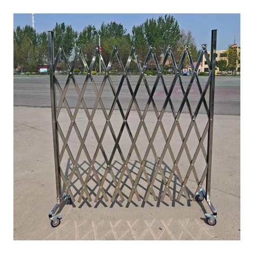 Puerta retráctil de metal extensible con ruedas, valla de control de tráfico para construcción, 1,5 x 4 m