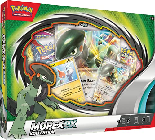 Pokémon-Sammelkartenspiel: Kollektion Mopex-ex (2 holografische Promokarten, 1 überdimensionale holografische Karte & 4 Boosterpacks)