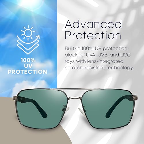 Florence Sunglasses Womens & Mens Glasses - Timeless Aviator Design with Durable Metal Frame Polarized4