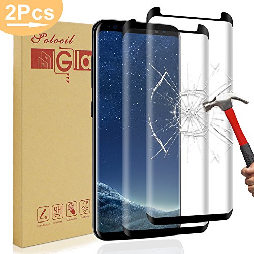 [Lot de 2] Galaxy S8u00a0Plus Protection d'écran, Solocil 3d-curved protection d'écran en verre trempé pour Samsung Galaxy S8u00a0Plus, anti-traces Bubble Gratuit HD Film protecteur d'écran