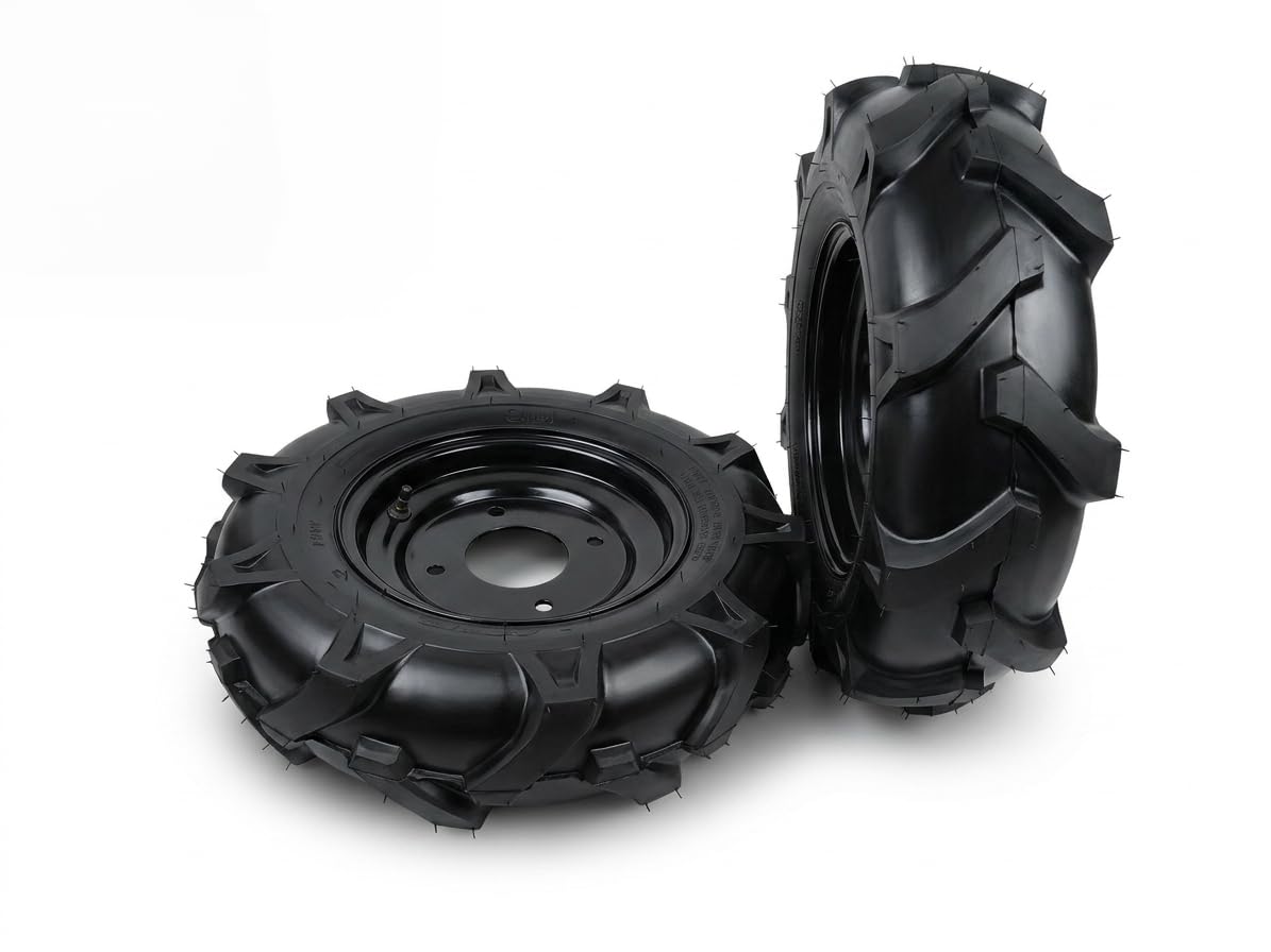 Power Weeder 4.00-8 Tyre With Rim, Agricultural Tyre for Power Weeders and Mini Tillers, Black, 2 Pieces Petrol and Diesel-image-20