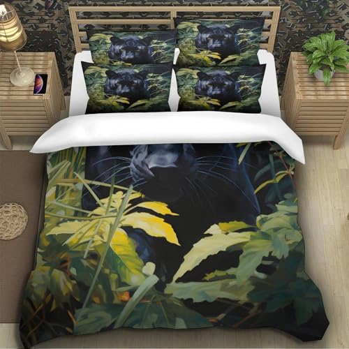 Housse de couette panthère noire avec impression 3D haute définition - 5