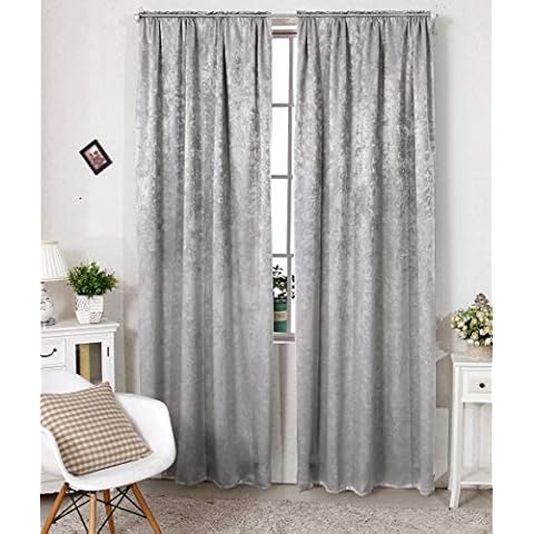 WOLTU Cortinas de Opaca Cortina Térmica Bufanda de Protección de Invierno, Gris Plata Cover