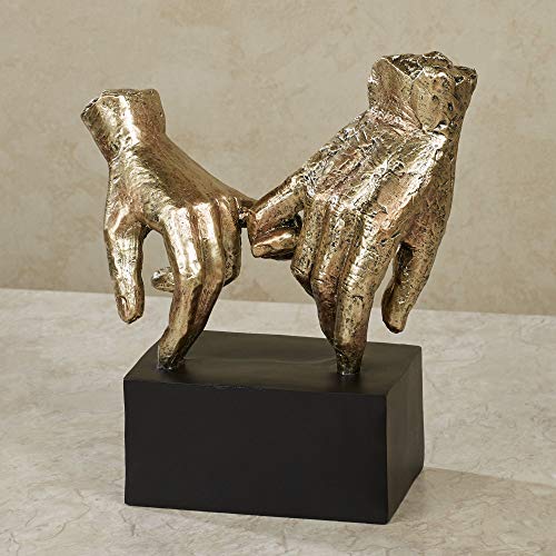 Estatua de manos en gesto duradero Oro y bronce miniatura 2