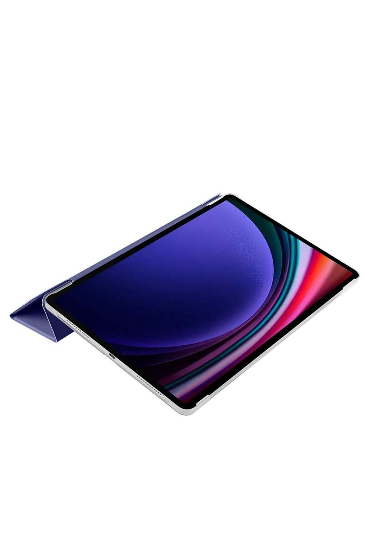 CONSTRAIN - Samsung Galaxy Tab S9 Fe Plus 12.4 ile Uyumlu Kılıf Standlı Katlanabilir Uyku Modlu Akıllı Kapak Case - Lacivert