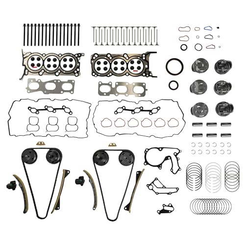 Image of G6DH 3.3L Engine Rebuild Overhaul Kit w /Timing Chain Kit VVT Head Gasket Set Piston Kit Fit for Kia Sorento Sedona Cadenza Hyundai Santa Fe Azera 2011-2019 HSS4761A ES72366 222113C810 23122-3C400