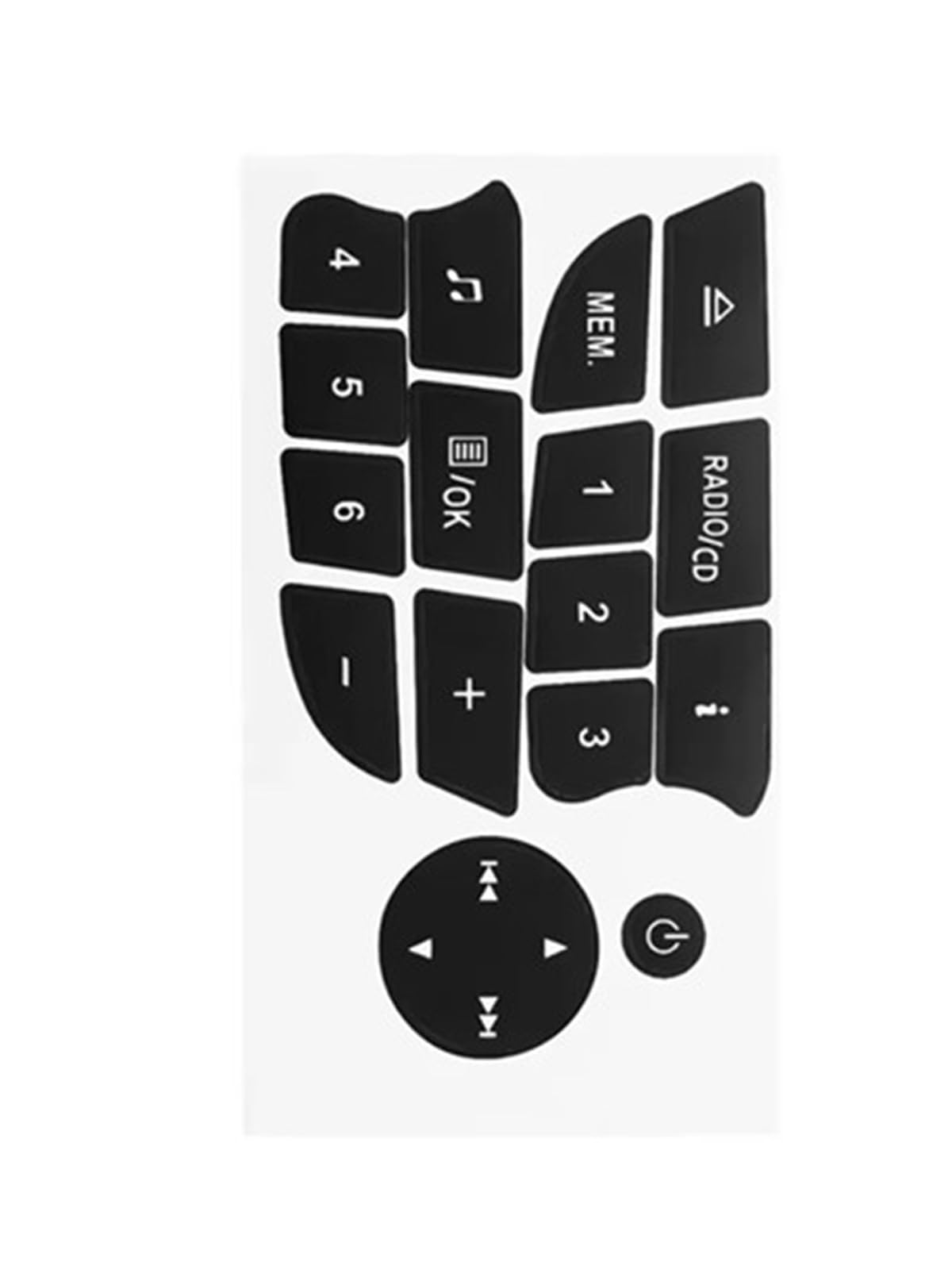 Button Trim Compatible with Twingo for Clio for Megane 2009 2010 2011 Car CD Radio Audio Button Sticker