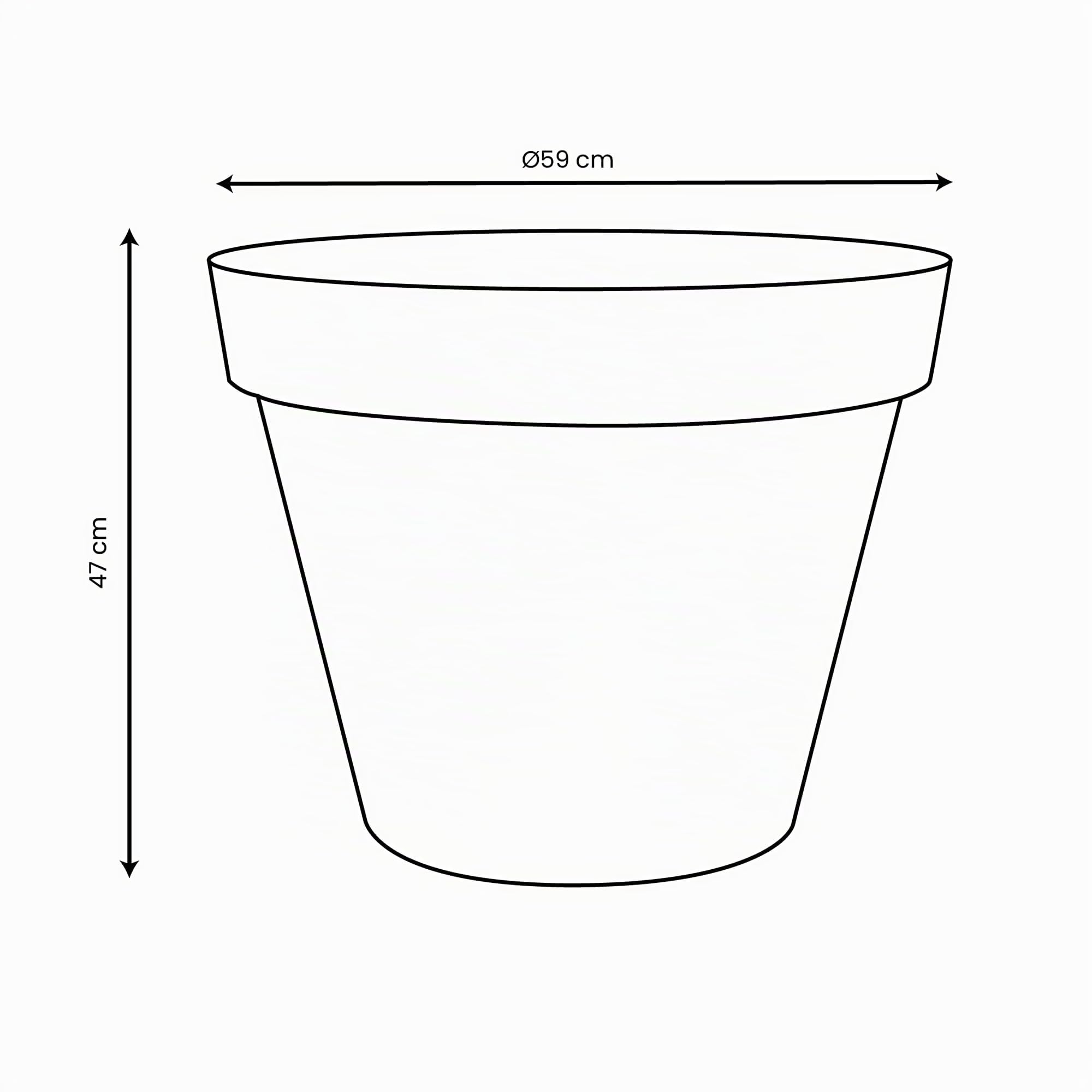 EDA – Maceta Redonda Toscana Ø 60 cm – Volumen 76 L – Ø 59 x 47 cm – Verde Laurel