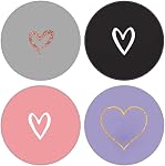 Paquet de 4 / Support pliable de téléphone portable doigt, Support de poignée pour smartphone - Rose blanche Or coeur violet Rose noire