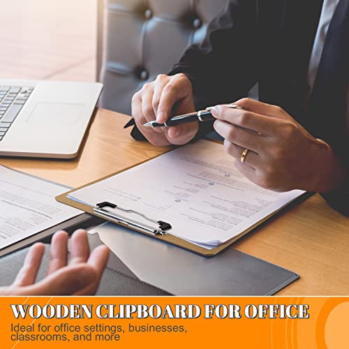 Fabduo Clipboard 1 Pack - Wood Clip Board 9 X 12.5 Letter Size - Wooden Clipboard With Low Profile Clip For Classroom, A4 Paper #TOP4