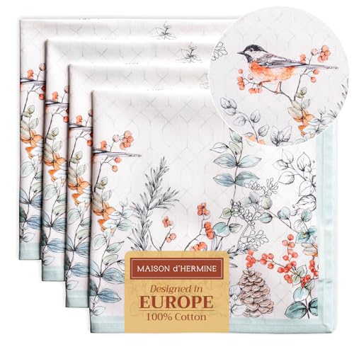 Maison d' Hermine Cloth Napkins Set of 4 Reusable 100% Cotton (20" x 20")