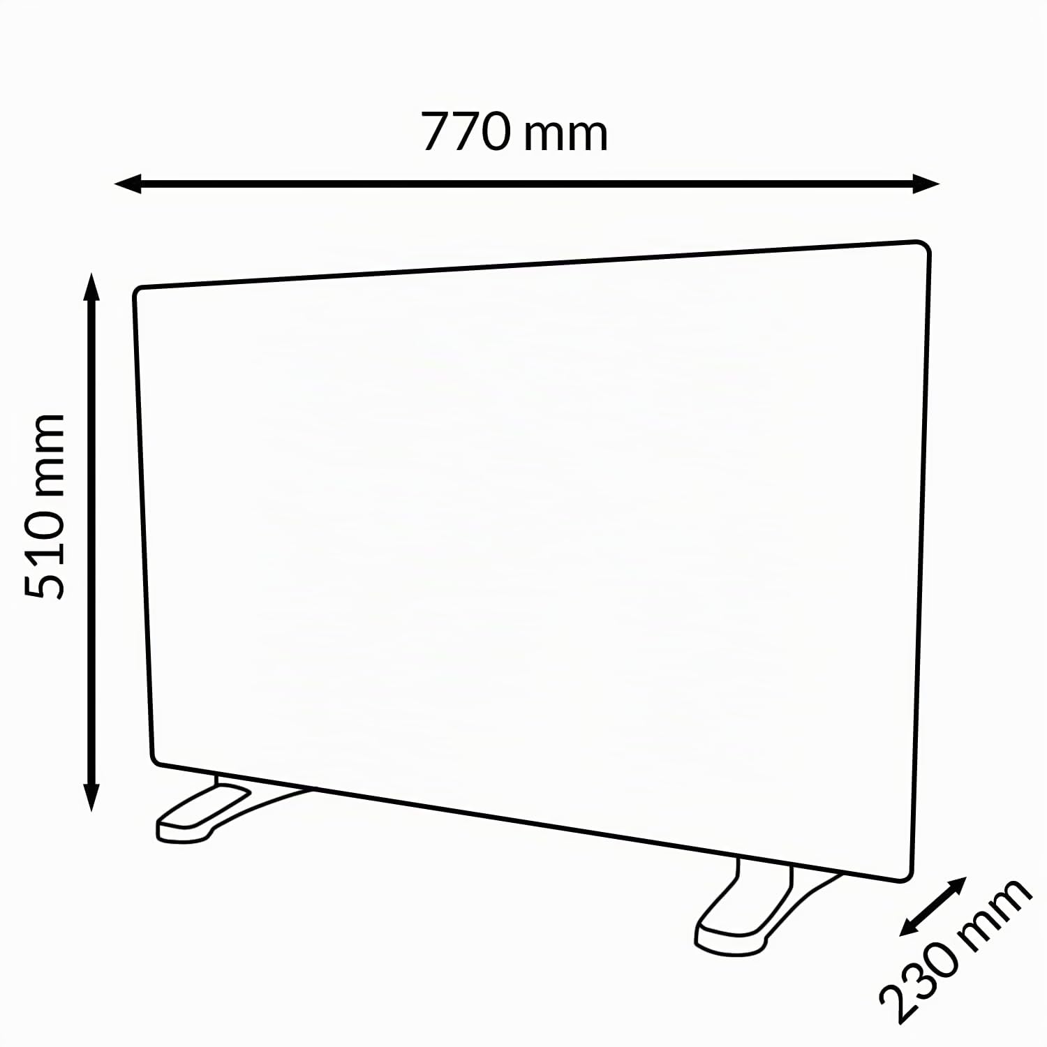 M mimotec – Radiateur convecteur électrique en verre blanc Glass 2000W, silencieux 0 dB, avec écran LED, minuterie et verrouillage enfant, IP24 et anti-surchauffe, installation au sol ou murale.