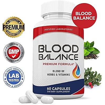 Justified Laboratories Blood Balance - 60 Capsules, Pack of 2 - Advanced Circulatory Support Formula with a Blend of Herbs & Vitamins - 60 Servings