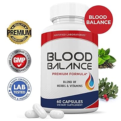 Justified Laboratories (2 Pack Blood Balance Advanced Formula 620MG Formula Supplement Pills 120 Capsules