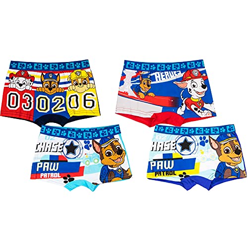 Lot de 4 boxers Paw Patrol pour garçon, multicolore, 116/128 cm Cover