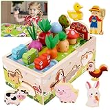【Montessori Spielzeug ab 1 Jahr】Dieses Montessori-Bauernhof-Spielset aus Holz wurde sorgfältig für Kleinkinder von 1 bis 3 Jahren entwickelt. Dank abgerundeter Kanten und glatter Oberflächen werden häufige Risiken wie Erstickungsgefahr vermieden. Ideal für 1- bis 2-jährige Jungen und Mädchen, sorgt es für ein sicheres Spielerlebnis.