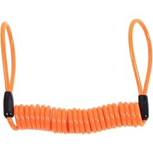 Motorcycle Bike Alarm Disc Lock Security Cable Orange Multi-function Reminder Coil Spiral Cable -Theft Accessory for Motorcycle