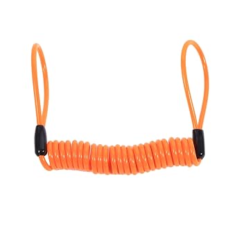 Motorcycle Bike Alarm Disc Lock Security Cable Orange Multi-function Reminder Coil Spiral Cable -Theft Accessory for Motorcycle