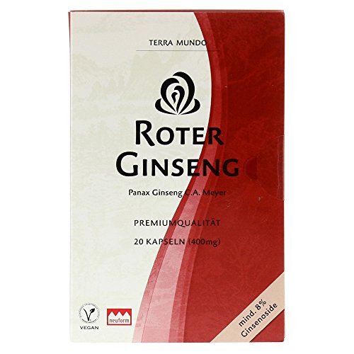 Terra Mundo Roter Ginseng - 400 mg Kapseln, vegan, BIO-Qualität, 20 Stück