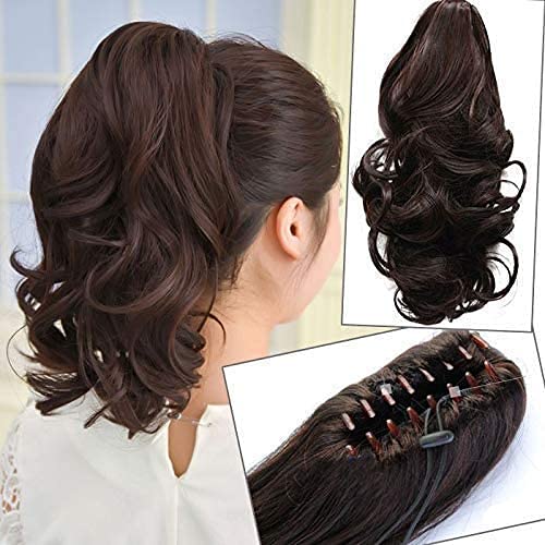 Image of Air Flow Natural Looing Realistic Black Hair Extension Long Hair Silky With Free Wig Comb (Deluxe Pony)