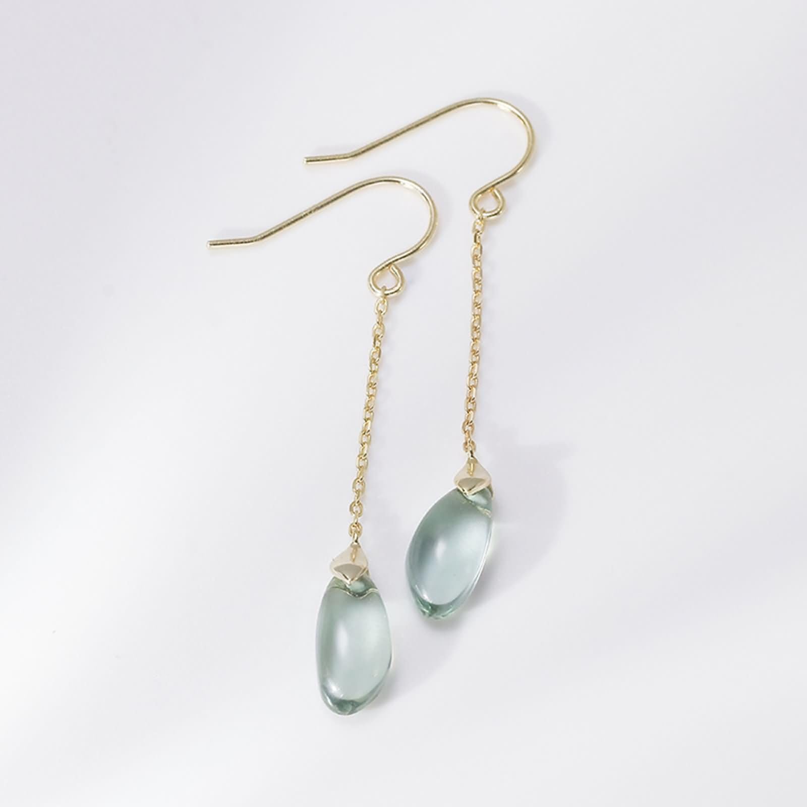 Pendientes de cuarzo de oro amarillo de 9 K/14 K/18 K