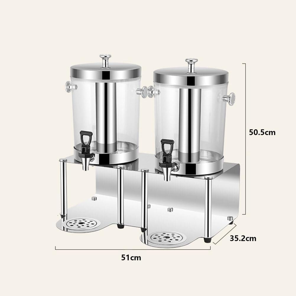 Dispenser per bevande con contenitore per ghiaccio, dispenser per bevande calde e fredde con vassoio antigoccia in acciaio inox per feste, buffet e succhi, capacità 16 l
