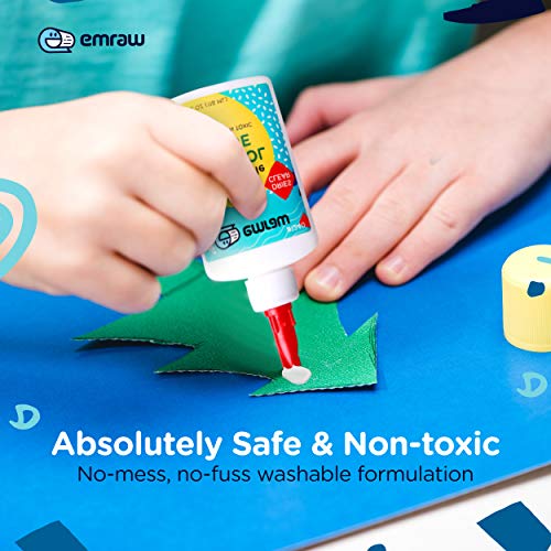 Liquid Glue White, Multi-Purpose, 4 Oz. Bottle, Ideal For Kids | Latex Free, Dries Clear, Strong Binding, For Slime And Crafts, Great Use In Schools, Offices, And Homes - By Emraw (6 Pack) #TOP4