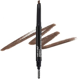 wet n wild Ultimate Eyebrow Retractable Definer Pencil, Medium Brown - Triangular Tip, Spoolie Brush for Natural, Defined Brows