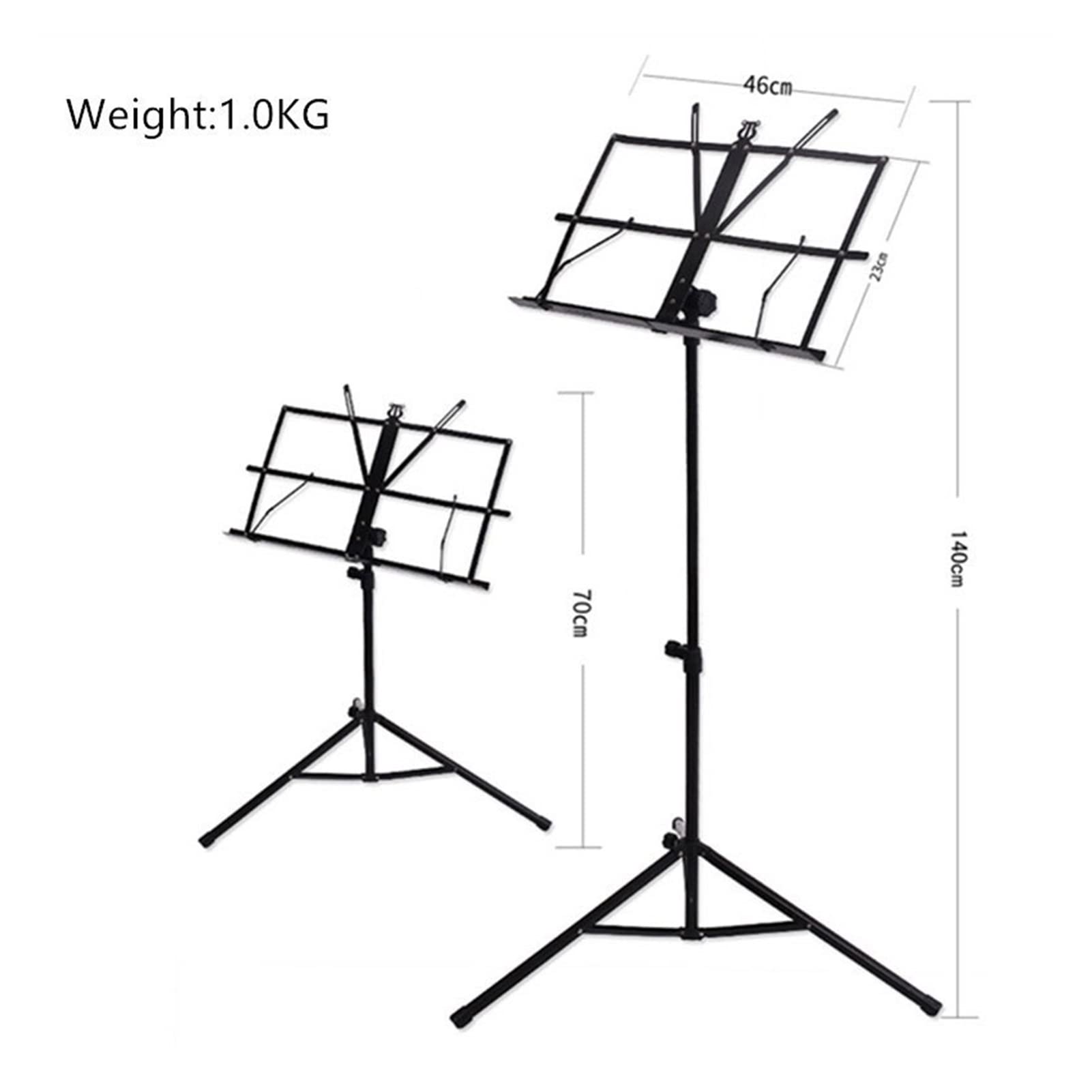 Music Stand Musica Stand Supporto regolabile Pieghevole Pieghevole Pieghevole Musica Treppiede Stand Acciaio Acciaio Supporto for la musica con borsa for chitarra Borsa Accessori Music Shelf /Sheet Mu