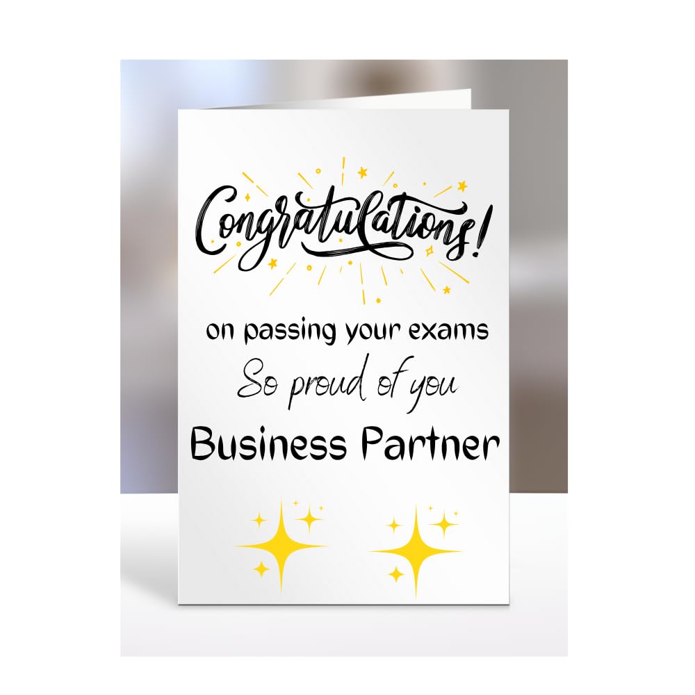 Exam Congratulations Card for Business Partner, greetings card, men, women, female, male, him, her, presents for christmas, on passing your exams, A5-96_37 — image 1