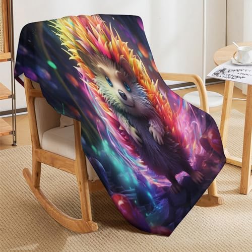 Couverture hérisson contre les soirées froides plaid chaud flanelle