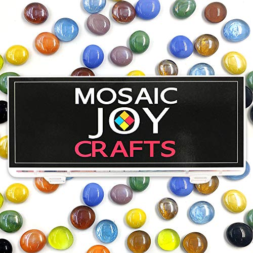 Mosaic Tiles Mixed Colors Mosaic Glass Pieces Round 1Pound Supplies For Diy Crafts Home Decoration Size 4/5'' By Mosaic Joy (11 Oz 10 Colors Mixed) #TOP1