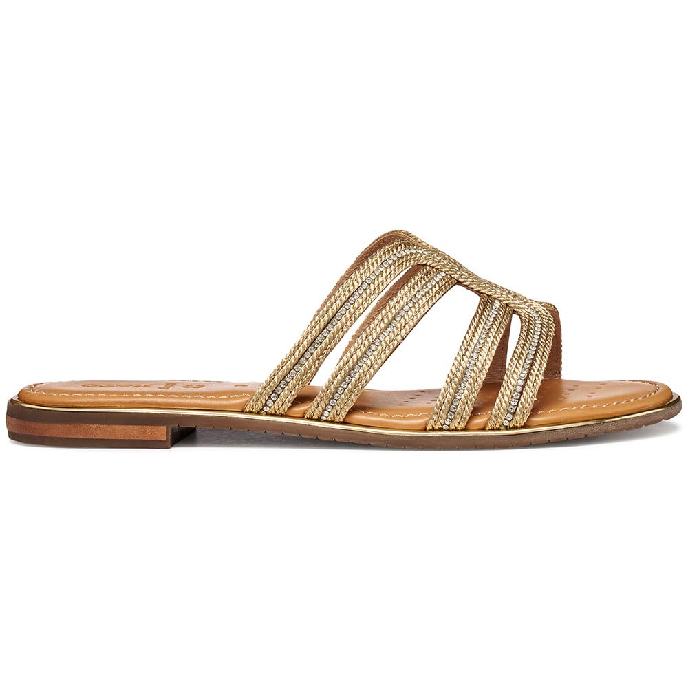 Geox Women D Sozy Plus A Flat Sandal, Dk Gold, 6.5 UK