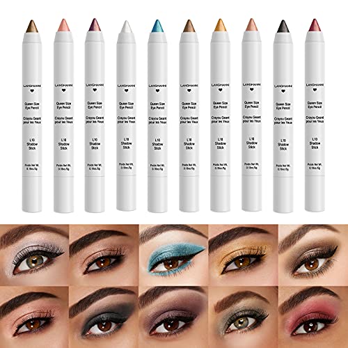 Lot de 10 crayons de fard à paupières imperméables et résistants à l'eau et à la lumière nude, pour femme Cover