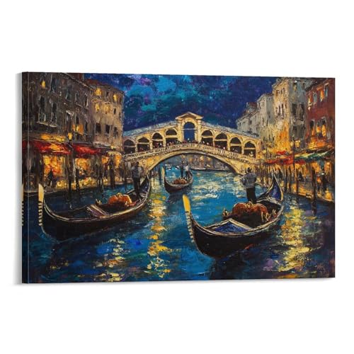 Venise Ville de l'eau tableau sur toile décoration murale salon de format 30x45 cm