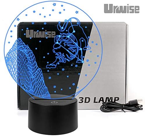 Urwise 12 Constellations Leo 3D LED Lamp 7 Color Optical Touch Button Night Light for Room Decro 3063-6