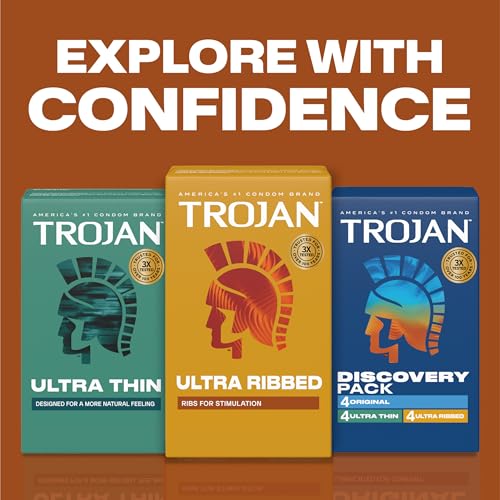 Image of TROJAN Condoms Ultra Ribbed for Ultra Stimulation, 36 Count Pack (Pack of 2)
