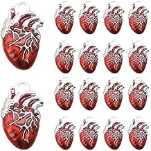 20 Pcs Anatomical Heart Pendant,Punk Jewelry,Human Organ Charms Anatomical Heart Charms For Making Jewelry Necklace BraceletDIY Crafts Decoration Halloween Accessories