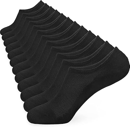 Image of KOOOGEAR Mens No Show Socks Low Cut Invisible Trainer Socks for Men 9-11 Multipack Comfortable Breathable Thin Cotton Casual Liner Socks with Non-Slip Grip 6 pairs