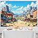 7x5ft Western Backdrop Wild West Theme Cowboy Birthday Party Photography Background Vintage West Town Desert Mountain Decorations Kids Adults Portraits Banner Photo Studio Props