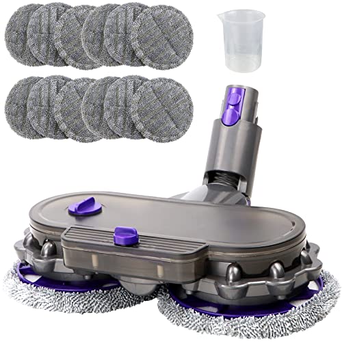 Elektrischer Wischaufsatz für Dyson V12 Digital Slim, V10 Slim Staubsauger, Wischmopp Aufsatz Set mit Wassertank+12 Waschbare Mopps+1 Füllbehälter (Nur kompatibel mit den Serien V12 Slim, V10 Slim) Cover