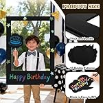 11 Pcs 32 x 24 Inch Blank Photo Booth Frame with Photo Prop Signs Large Selfie Frame DIY Thick Writable Picture Prop Kit for Valentine's Day Graduation Birthday Wedding Holiday Party (Black) - Image 4